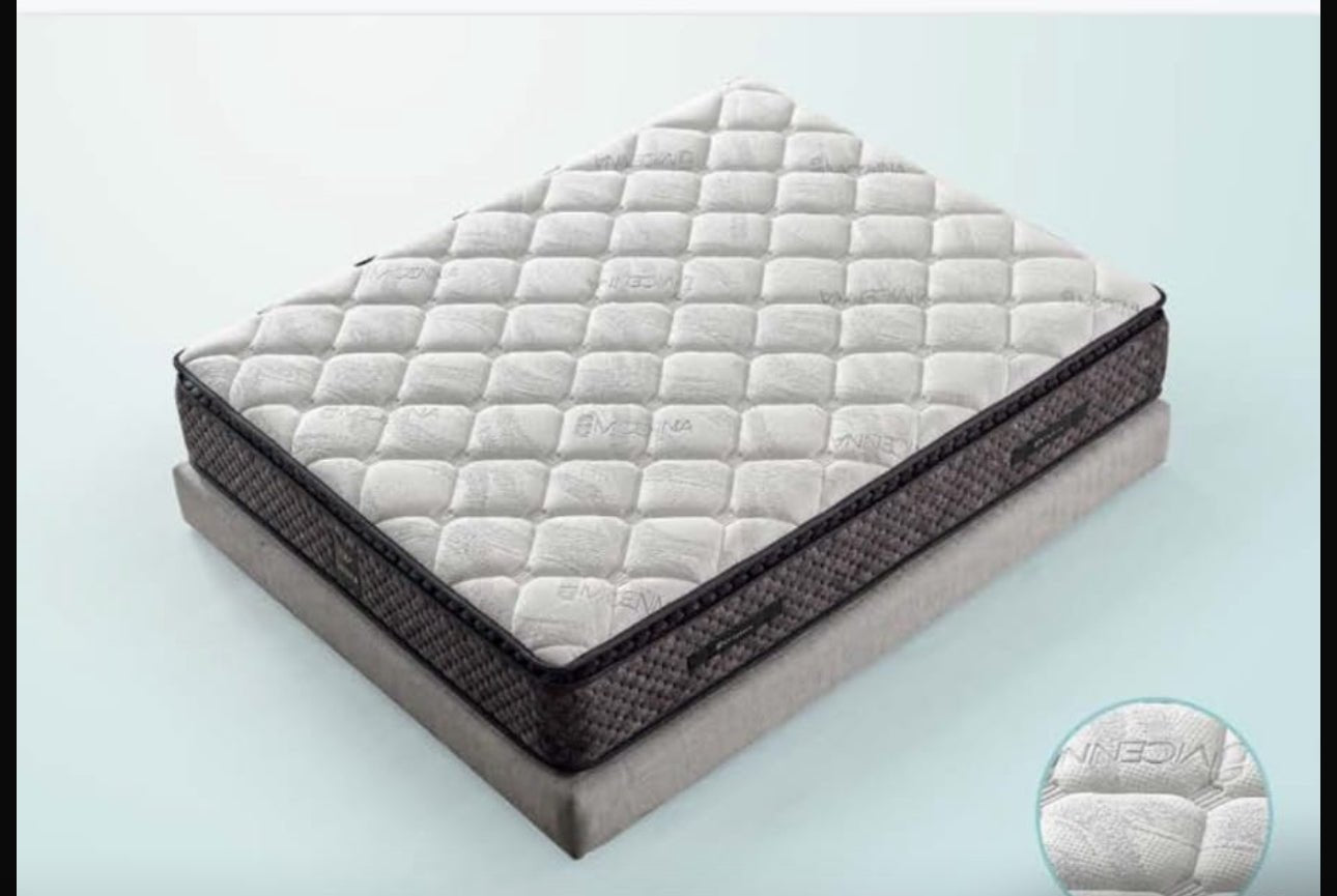 Beige Bed with 2 yopota & Vanity Mirror