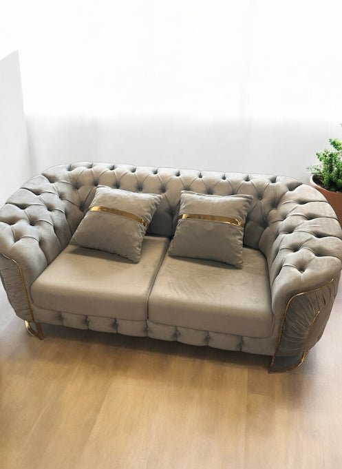 Grey luxury living room set - One 3 Seater & 2 Seater Sohva & 1 Chair