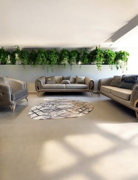 Black luxury living Room set - Two 3 Seater Sohva & 1 Chair