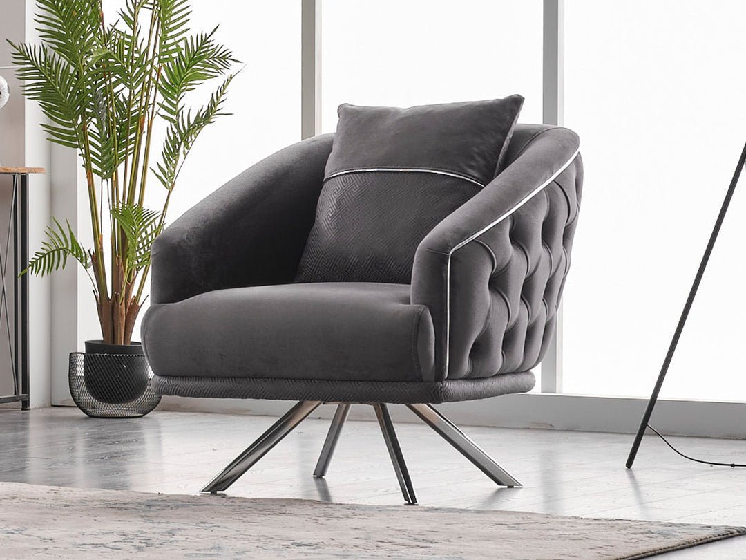 Black luxury living Room set - Two 3 Seater Sohva & 1 Chair