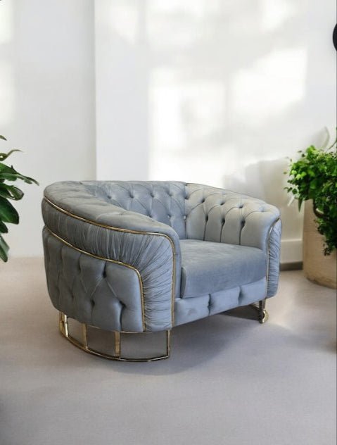 Grey luxury living room set - One 3 Seater & 2 Seater Sohva & 1 Chair