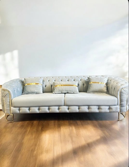 Grey luxury living room set - One 3 Seater & 2 Seater Sohva & 1 Chair