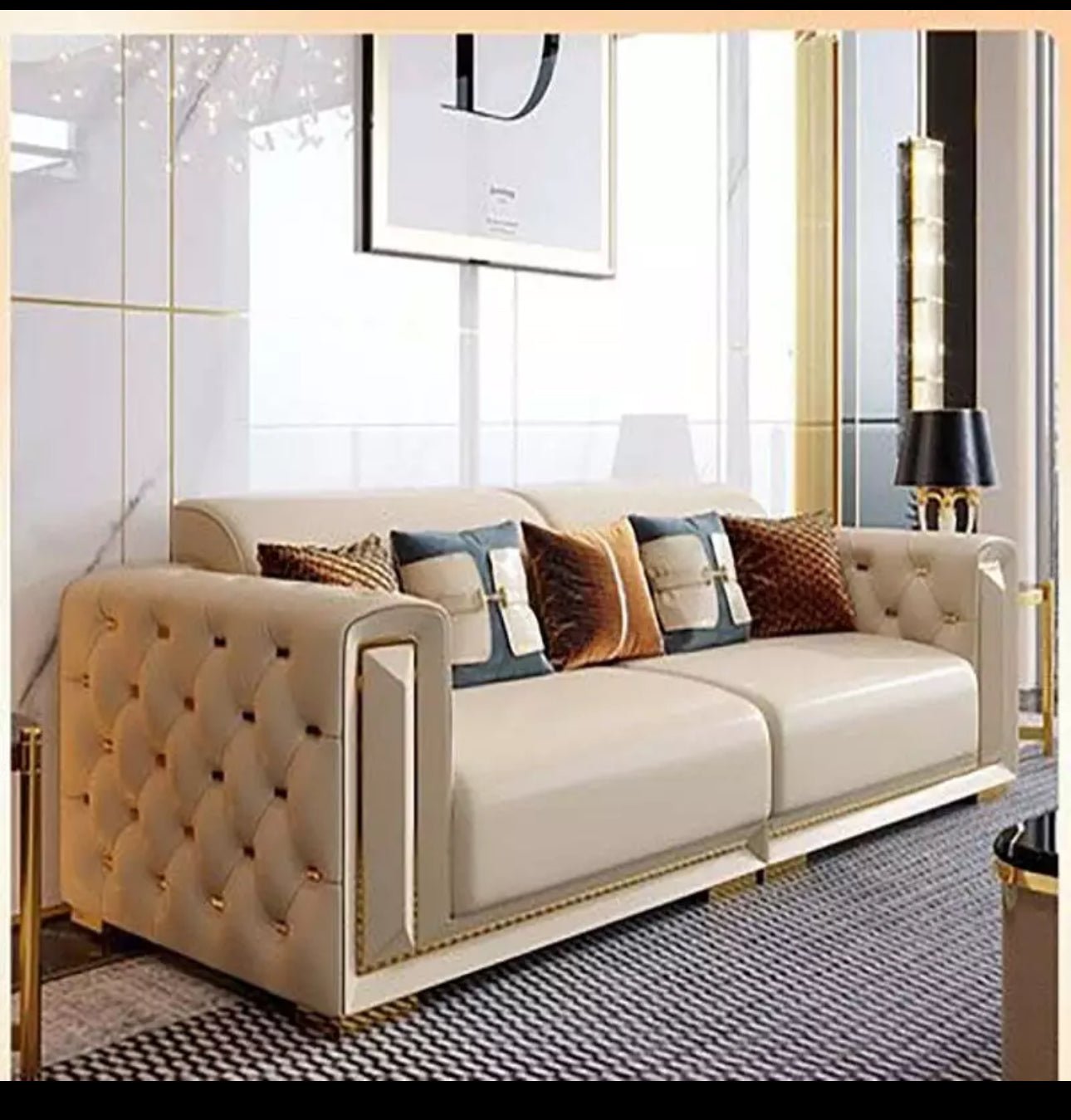 Chesterfield‑tyylinen ylellinen aito nahkainen olohuonesarja – Nordic Big Design, puinen klassinen arabialainen tyyli