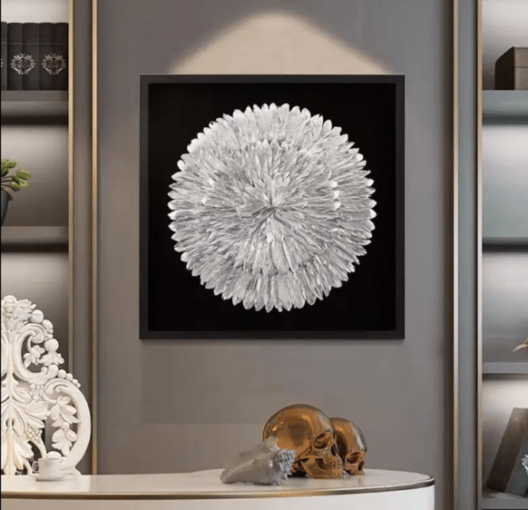 Creative Oil Painting Black Feather Hanging Painting Living Room Sofa Background Wall Decoration
