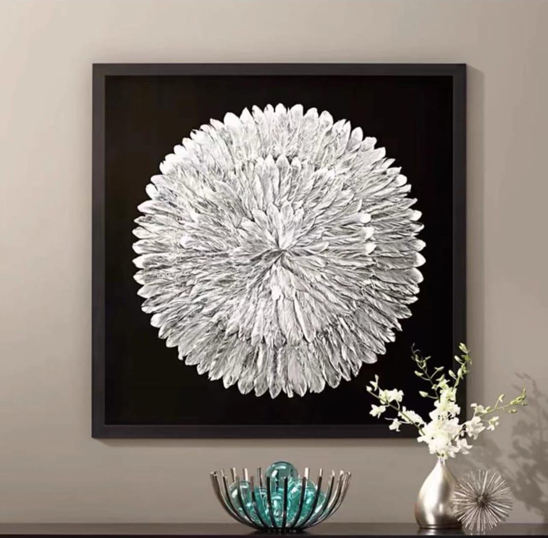 Creative Oil Painting Black Feather Hanging Painting Living Room Sofa Background Wall Decoration
