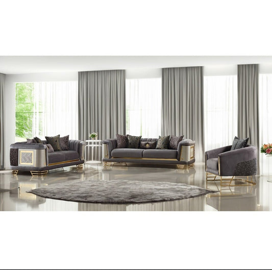 Rena Luxury 3 kpl olohuonesetit 3.2.1 sohva  - harmaa